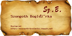 Szongoth Boglárka névjegykártya