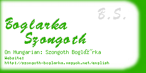 boglarka szongoth business card